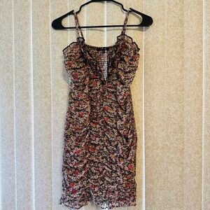 Floral Print Ruched Mini Dress